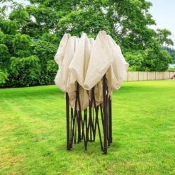 LifeGoods Partytent - 3x3 M - Zijwanden - Easy Up - Opvouwbaar - Waterdicht - Draagtas Met Wieltjes - Beige -Meubel Verkoop 1200x1200 851