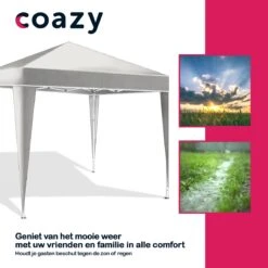 Coazy Waterdichte Partytent 3x3 Meter Opvouwbaar - Paviljoen - Easy Up - Pop-up Tent Met Haringen, Touw En Anti Slip Poten - Waterdicht - Partytenten Weerbestendig -Meubel Verkoop 1200x1200 881