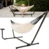 Vita5 Hangmat Met Standaard – 2 Persoons – Incl. Bekerhouder – 205kg Draaggewicht – Beige/Wit -Meubel Verkoop 1200x1200 889
