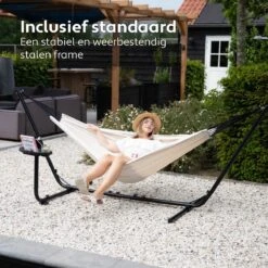 Vita5 Hangmat Met Standaard – 2 Persoons – Incl. Bekerhouder – 205kg Draaggewicht – Beige/Wit 16 Vita5 Hangmat Met Standaard – 2 Persoons – Incl. Bekerhouder – 205kg Draaggewicht – Beige/Wit -Meubel Verkoop 1200x1200 890