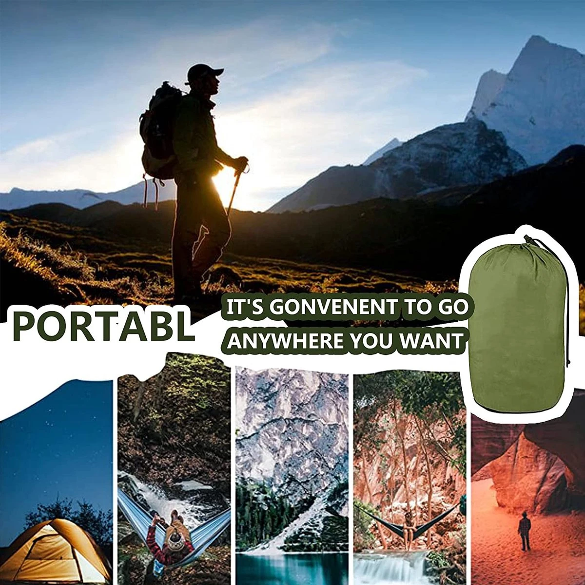 IBright Hangmat XXL - Complete Set – Incl. Karabijnhaken En Riemen - Tot 200 Kg - 270x140cm - Leger Groen 4 IBright Hangmat XXL - Complete Set – Incl. Karabijnhaken En Riemen - Tot 200 Kg - 270x140cm - Leger Groen - Afbeelding 2