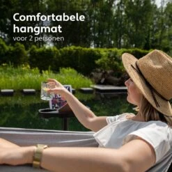 Vita5 Hangmat Met Standaard – 2 Persoons – Incl. Bekerhouder – 205kg Draaggewicht – Grijs -Meubel Verkoop 1200x1200 927