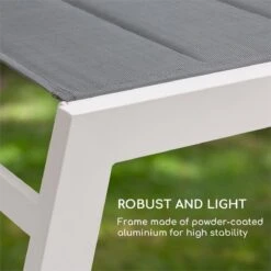 Blumfeldt Renazzo Lounge Ligstoel - Ligbed Voor De Tuin - Aluminium Tuinstoel - 6 Standen - Waterafstotend - Bekleding Van 70 % Pvc En 30 % Polyetheen - Grijs -Meubel Verkoop 1200x1200 93