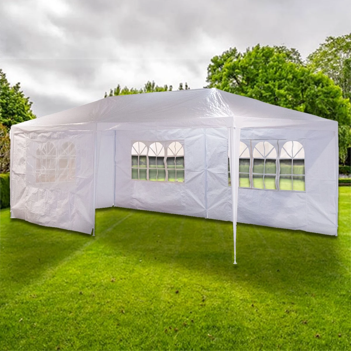 MaxxGarden Partytent - Paviljoen - 300 X 600 X 250 Cm - Met Zijwanden - Waterdicht Pro - 32mm Buizen – Wit 8 MaxxGarden Partytent - Paviljoen - 300 X 600 X 250 Cm - Met Zijwanden - Waterdicht Pro - 32mm Buizen – Wit - Afbeelding 6