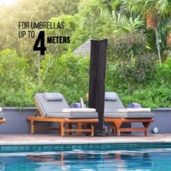 MaxxGarden Parasolhoes - Afdekhoes Voor Zweefparasol - Beschermhoes - 200-400 Cm - Met Rits En Trekkoord - Zwart -Meubel Verkoop 1200x1200 948