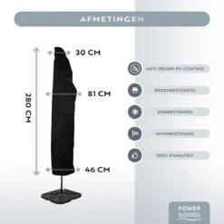Power Goods Parasolhoes XXL Voor Zweefparasol – Parasolhoes Met Rits En Stok – Parasolhoes Staande Parasol – Tuinmeubelhoezen – Beschermhoes Zweefparasol – Waterproof – Anti-UV – 280 X 81 Cm -Meubel Verkoop 1200x1200 962