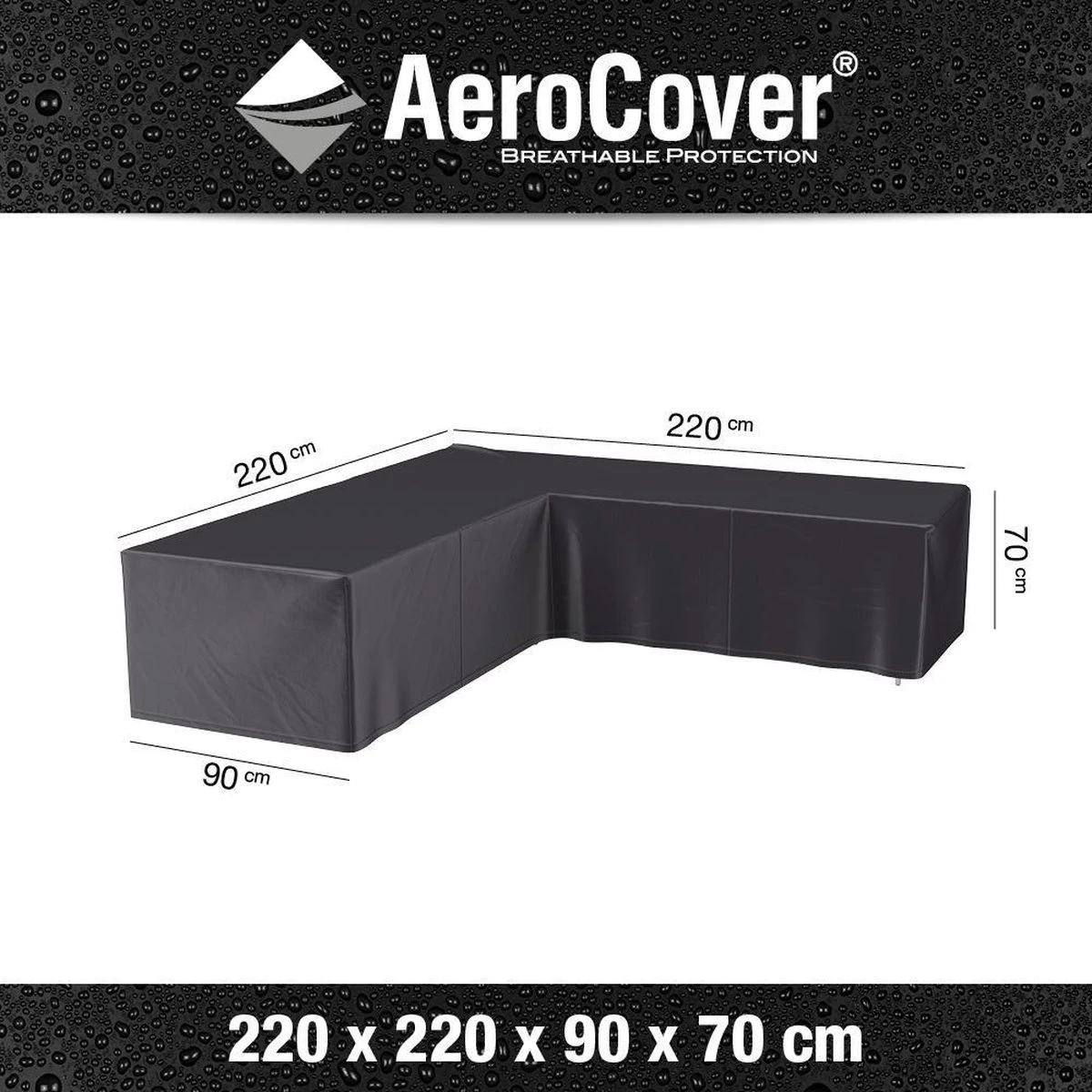 AeroCover Loungesethoes 220x220x90xH70 Cm - Antraciet 4 AeroCover Loungesethoes 220x220x90xH70 Cm - Antraciet - Afbeelding 2