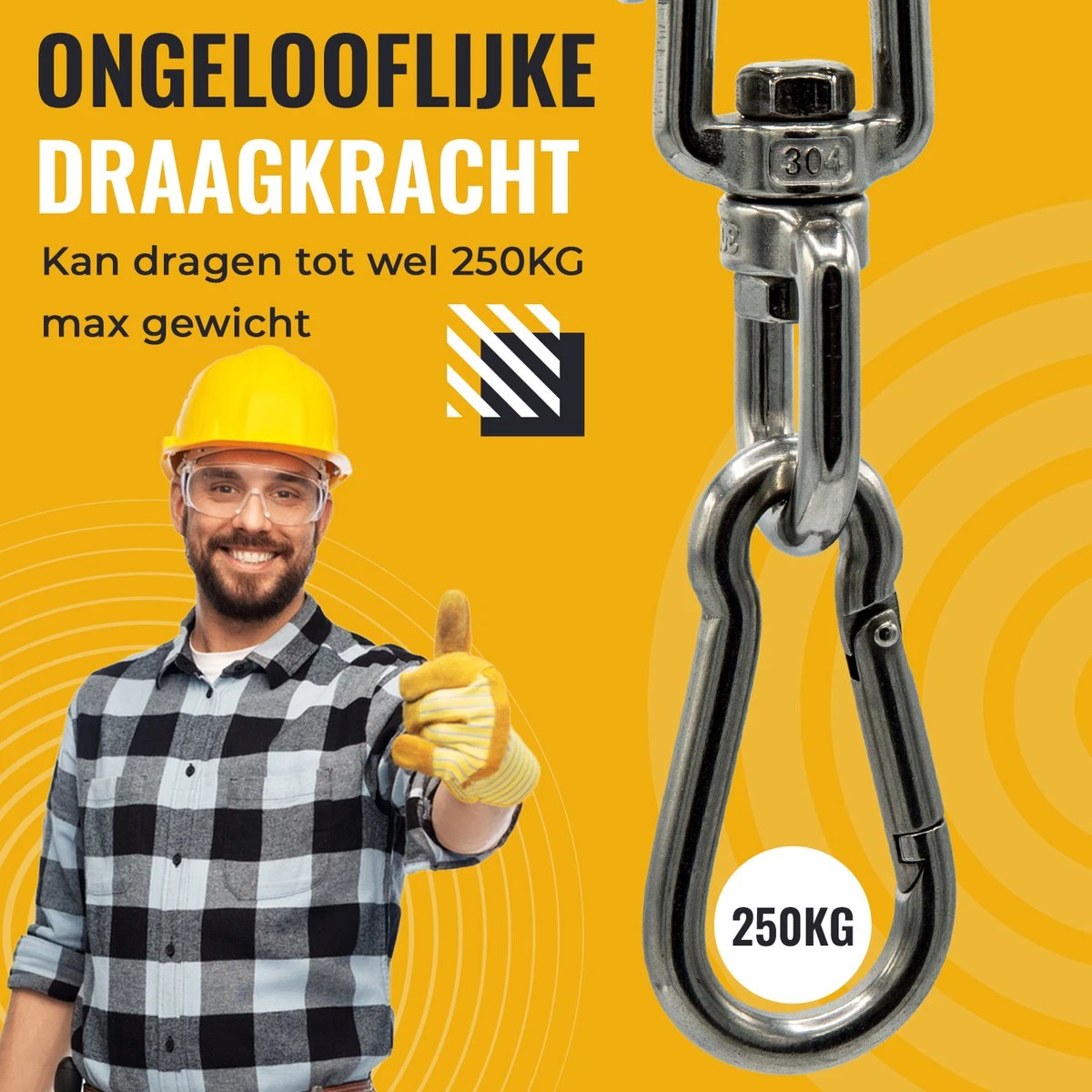 Itstrong® Plafondhaak Ophangsysteem Voor Binnen & Buiten – Ophanghaak Voor Bokszak – Schommel – Schommelstoel – Hangstoel - RVS 6 Itstrong® Plafondhaak Ophangsysteem Voor Binnen & Buiten – Ophanghaak Voor Bokszak – Schommel – Schommelstoel – Hangstoel - RVS - Afbeelding 4