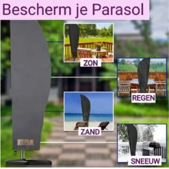 Parasolhoes Voor Zweefparasol–Waterdicht-met Rits En Stok-Superieure Kwaliteit-280cm X 81cm -Meubel Verkoop 1200x1200 980