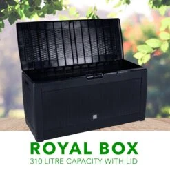 Opbergbox 310L UV-Bestendig Weerbestendig Wielen Tuinbox Rotan-look Antraciet -Meubel Verkoop 1200x1200 995