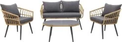 Garden Impressions Franklin Loungeset 4-delig - Wicker - Carbon Black/mystic Grey -Meubel Verkoop 1200x411