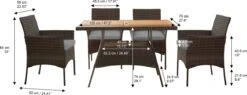 Teamson Home 5-Delig Diningset - Tuinset - Tuinmeubelen - Tafel En 4 Stoelen - Voor Maximaal 4 Personen - Massief Houten Tafelblad - Bruin - 244 X 132 X 84 (cm) -Meubel Verkoop 1200x460 2