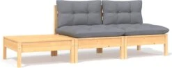 VidaXL 3-delige Loungeset Met Grijze Kussens Massief Grenenhout -Meubel Verkoop 1200x476 1
