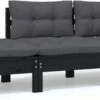 VidaXL 3-delige Loungeset Met Kussens Massief Grenenhout Zwart -Meubel Verkoop 1200x489