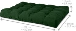 Beautissu Style – Palletkussen Set – 1x Zitkussen 120x80 Cm & 1x Rugkussen 120x40 Cm – Donker Groen -Meubel Verkoop 1200x494