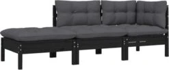 VidaXL 3-delige Loungeset Met Kussens Massief Grenenhout Zwart 19 VidaXL 3-delige Loungeset Met Kussens Massief Grenenhout Zwart -Meubel Verkoop 1200x498