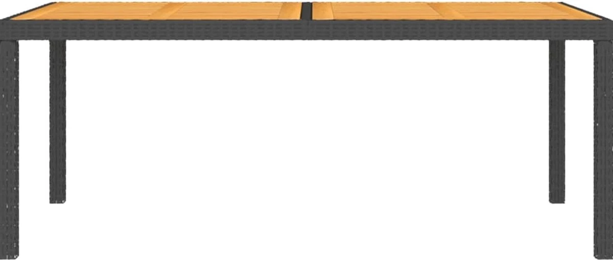 VidaXL Tuintafel 150x90x75 Cm Poly Rattan En Acaciahout Zwart 7 VidaXL Tuintafel 150x90x75 Cm Poly Rattan En Acaciahout Zwart - Afbeelding 5