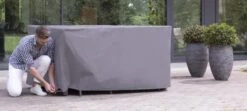 Weersbestendige Beschermhoes Tuinset (S) | 165 X 135 X 95 Cm | Premium | Waterproof | TÜV Rheinland Gecertificeerd | Hoes Voor Tuin | Waterdicht | Solution Dyed (verkleuring Onmogelijk) | Grijs / Antraciet -Meubel Verkoop 1200x541 2