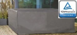 Weersbestendige Beschermhoes Loungeset / Tuinset (met Hoge Tafel) | 260 X 260 X 95 Cm | Premium | Waterproof | TÜV Rheinland Gecertificeerd | Hoes Voor Tuin | Waterdicht | Solution Dyed (verkleuring Onmogelijk) | Grijs / Antraciet -Meubel Verkoop 1200x559 1