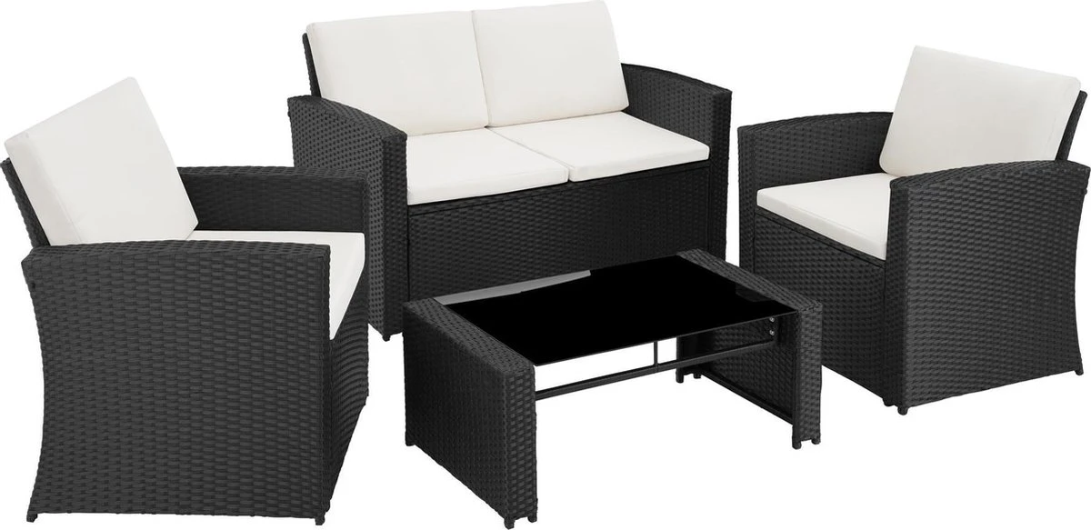 Tectake - Wicker Zitgroep Tuinset Lucca - Zwart - 404131 3 Tectake - Wicker Zitgroep Tuinset Lucca - Zwart - 404131