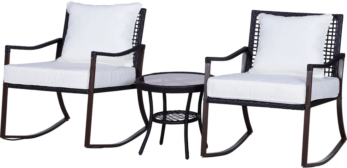 Outsunny Tuinset 7-delig Schommelstoel Set Zitgroep Met Kussens Rotan Bruin 863-030 13 Outsunny Tuinset 7-delig Schommelstoel Set Zitgroep Met Kussens Rotan Bruin 863-030 - Afbeelding 11