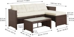 Teamson Home 3-Delig Hoek Loungeset - Tuinmeubelen - Tuinbank - Omvat Tafel En Kussens - Rotan - Bruin/Wit 20 Teamson Home 3-Delig Hoek Loungeset - Tuinmeubelen - Tuinbank - Omvat Tafel En Kussens - Rotan - Bruin/Wit -Meubel Verkoop 1200x603 5