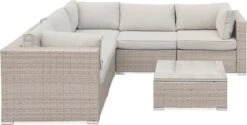 Alice's Garden Loungeset Napoli - 5 Plaatsen - Wicker - 6 Elementen - Beige/Beige -Meubel Verkoop 1200x609