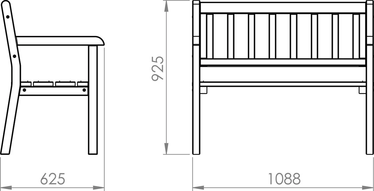 AXI Charlotte Tuinbank Van Hout 110 Cm - Bruin 6 AXI Charlotte Tuinbank Van Hout 110 Cm - Bruin - Afbeelding 4