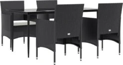 VidaXL 5-delige Tuinset Met Kussens Zwart -Meubel Verkoop 1200x642 1