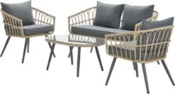 Garden Impressions Franklin Loungeset 4-delig - Wicker - Carbon Black/mystic Grey -Meubel Verkoop 1200x646