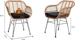 Casaria Polyrotan Kuipstoel Bali - Met Kussens – 2 Stuks -Meubel Verkoop 1200x649