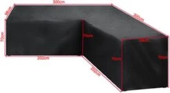 BOTC Tuinbank Beschermhoes - Beschermhoes Voor Hoekbank - Premium Tuinbank Beschermhoes - L-vorm - 300/98 X 300/98 X 70cm - Zwart -Meubel Verkoop 1200x655 1