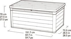 Keter Denali Opbergbox - 570L - 151,7x72,5x70cm - Grijs -Meubel Verkoop 1200x668