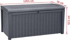 Keter - Borneo Opbergbox - 416 Liter - 129.5 X 62.5 X 70 Cm - Antraciet -Meubel Verkoop 1200x689 2