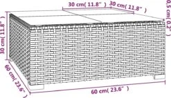 VidaLife Tuintafel 60x60x30 Cm Poly Rattan En Glas Zwart -Meubel Verkoop 1200x690