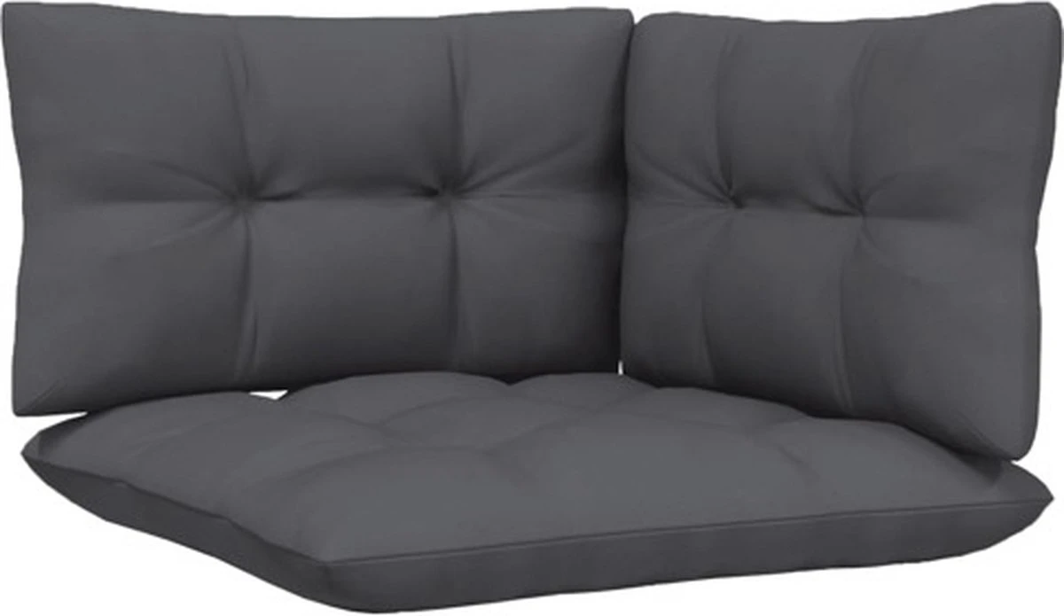 VidaXL 3-delige Loungeset Met Kussens Massief Grenenhout Zwart 5 VidaXL 3-delige Loungeset Met Kussens Massief Grenenhout Zwart - Afbeelding 3