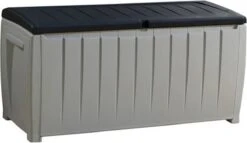 Keter Novel Opbergbox - 340L - 124x55x62.5cm - Grijs -Meubel Verkoop 1200x696 2