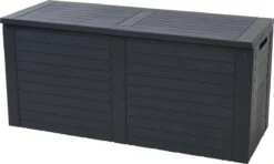 KOOPMAN Kussenbox - Tuinkist - Opslagbox - 240 Liter - Met Verzonken Handgrepen - 115x45x53CM - Zwart -Meubel Verkoop 1200x721