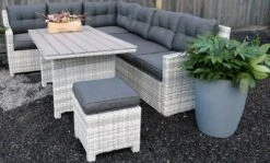 Merkloos Rivièra | Loungeset Hoekset Dining Set Tuinset | Wicker | Hoekbank, Hoge Tuintafel, 2 Hockers | 6 Zitplaatsen -Meubel Verkoop 1200x725 1