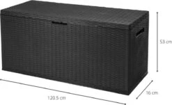 Verrijdbare Tuinkussen Opbergbox - Rattan Look - Zwart - 350 Liter -Meubel Verkoop 1200x733 5