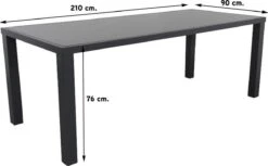 Alma Tuintafel Antraciet - 210 X 90 Cm. -Meubel Verkoop 1200x743