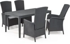 Allibert Vermont Verstelbare Tuinstoel - 64x68x107cm - Grafiet -Meubel Verkoop 1200x753