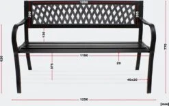 Tuinbank - Marijke -Tuinbankje - Tuinbank Metaal - Tuinbank Hout - Weersbestendig - 126 X 53 X 77 Cm 12 Tuinbank - Marijke -Tuinbankje - Tuinbank Metaal - Tuinbank Hout - Weersbestendig - 126 X 53 X 77 Cm -Meubel Verkoop 1200x759