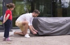 Weersbestendige Beschermhoes Voor Hoekbank | 250/90 X 250/90 X 70 Cm (L-vorm) - Tuinbank / L-Vorm -Waterdicht - Grijs -Meubel Verkoop 1200x772 2