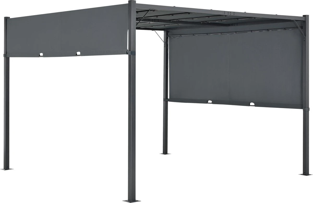 Pergola Fortaleza Tuinpaviljoen Met LED Verlichting 3x3 M Donkergrijs 4 Pergola Fortaleza Tuinpaviljoen Met LED Verlichting 3x3 M Donkergrijs - Afbeelding 2