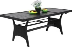 Casaria Polyrattan Tuintafel - WPC Tafelblad 190x90x74 Cm – Zwart -Meubel Verkoop 1200x783 4