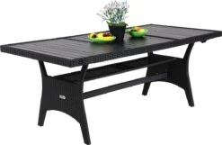 Casaria Polyrattan Tuintafel - WPC Tafelblad 190x90x74 Cm – Zwart -Meubel Verkoop 1200x784 1