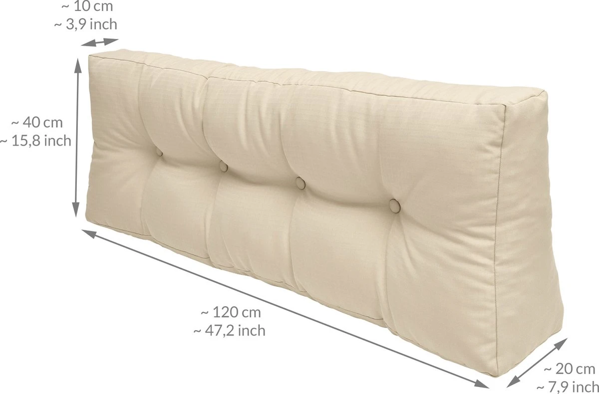 Beautissu Elements – Palletkussen 120x40cm - Rugkussen Natuur In Matraskussen Kwaliteit 7 Beautissu Elements – Palletkussen 120x40cm - Rugkussen Natuur In Matraskussen Kwaliteit - Afbeelding 5