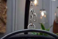 Merkloos Hangstoel Norway - Zwart Wicker & Touw Luxe Egg Hangstoel Met Dikke Antraciete Kussens Met Frame - Inklapbare Basket -Meubel Verkoop 1200x800 11