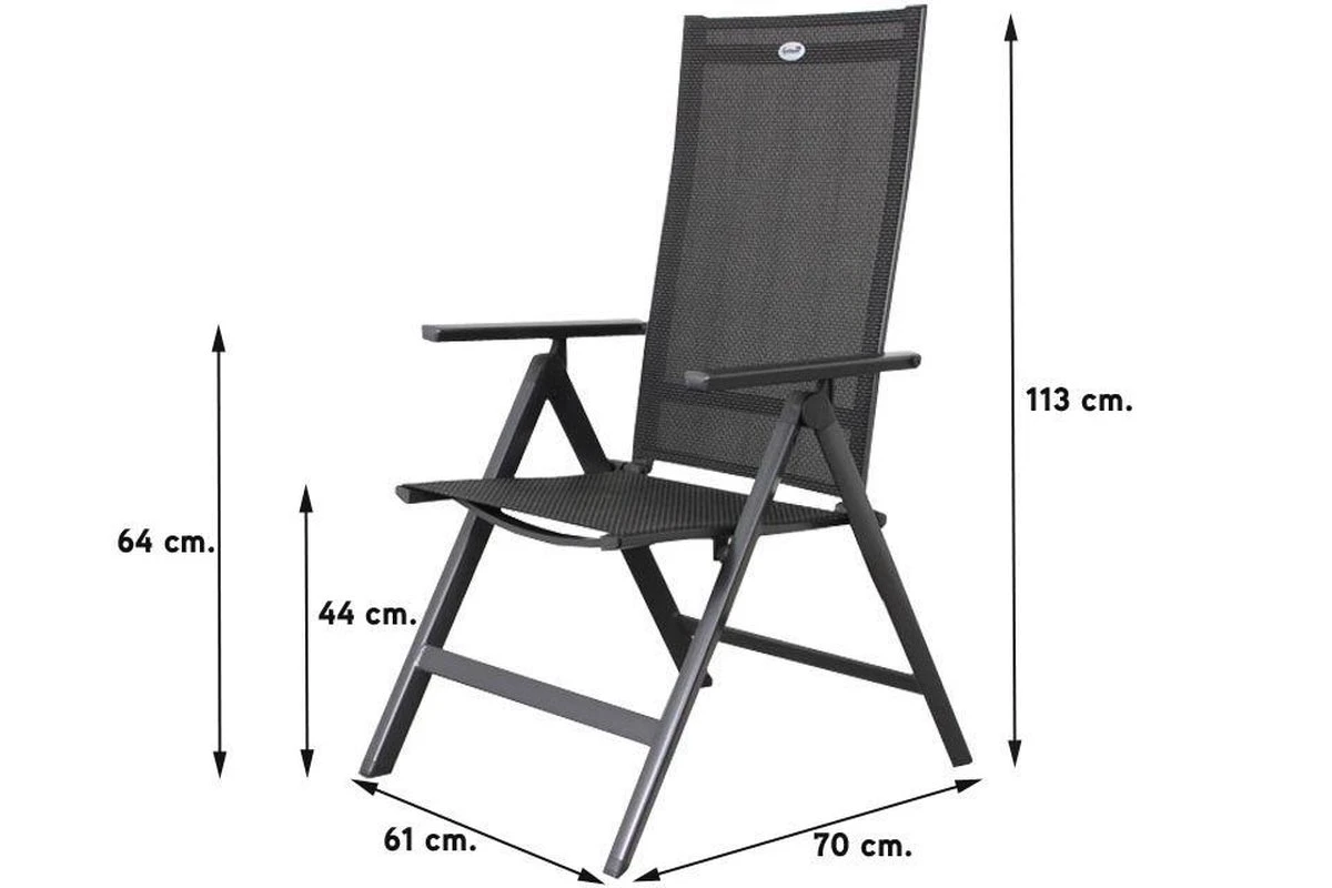 Hartman Aruba Aluminium Tuinstoel - Antraciet Verstelbaar 15 Hartman Aruba Aluminium Tuinstoel - Antraciet Verstelbaar - Afbeelding 13